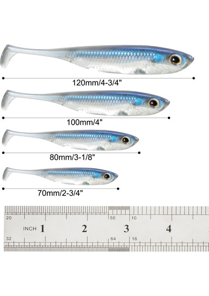 Dr.fish 5/6 Adet Balıkçılık Yumuşak Plastik Yemler Silikon Yem Kürek Kuyruklu Shad Solucan Yüzme Yemleri Tatlı Su B Alabalık 70MM 80MM 100MM (Yurt Dışından)