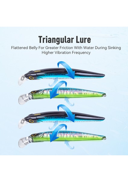 Kingdom Sinking Minnow Tuzlu Su Balıkçılığı Yemleri Crankbait Sert Yemler Iyi Aksiyon Wobblers Yapay Alabalık Yemi Deniz B (Yurt Dışından) fırsatları