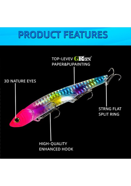 35G 10.5cm Metal Vıb Yemibalıkçılık Kaşığı Tatlı Su Balıkçılığı Sert Yem Dilim Jig Yem Kaşığı Balıkçılık Takımı Metal Jigging (Yurt Dışından) fırsatları