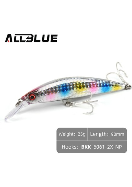 Allblue Ağır Ağırlık Minnow 90MM/110MM Batık Jerkbait Uzun Atış Balıkçılık Yemi Tuzlu Su Deniz B Plastik Yapay Yem Takımı (Yurt Dışından)