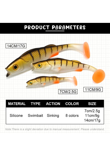 Spinpoler Vigour Levrek Shad Yumuşak Swimbait Balıkçılık Yemi 7CM/11CM/14CM Pike Zander B Kürek T Kuyruklu Pesca Sahte Balık Yemi (Yurt Dışından) modelleri