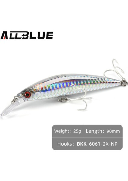 Allblue Ağır Ağırlık Minnow 90MM/110MM Batık Jerkbait Uzun Atış Balıkçılık Yemi Tuzlu Su Deniz B Plastik Yapay Yem Takımı (Yurt Dışından)