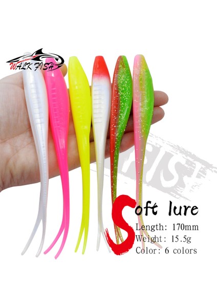 Walk Fısh 3 Adet Drop Shotting Yumuşak Yem Balıkçılık Yemi 170MM 15.5g V Şeklinde Bölünmüş Kuyruk Yüzme Yemi Solucan Tatlı Su Balıkçılık Takımı Yemi (Yurt Dışından) fiyatları