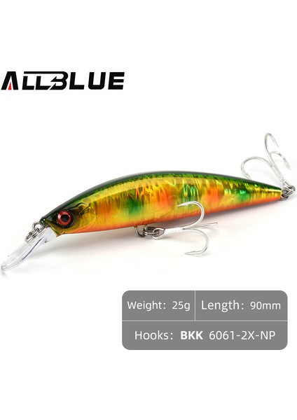 Allblue Ağır Ağırlık Minnow 90MM/110MM Batık Jerkbait Uzun Atış Balıkçılık Yemi Tuzlu Su Deniz B Plastik Yapay Yem Takımı (Yurt Dışından)