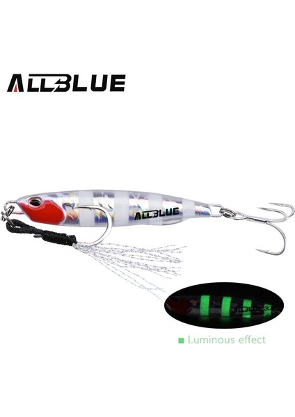 Allblue Drager Slım Metal Döküm Jig Kaşığı 20G 30G 40G 60G Kıyı Sürükleme Döküm Jigging Sea B Yemi Yapay Yem Balıkçılık Takımı (Yurt Dışından)