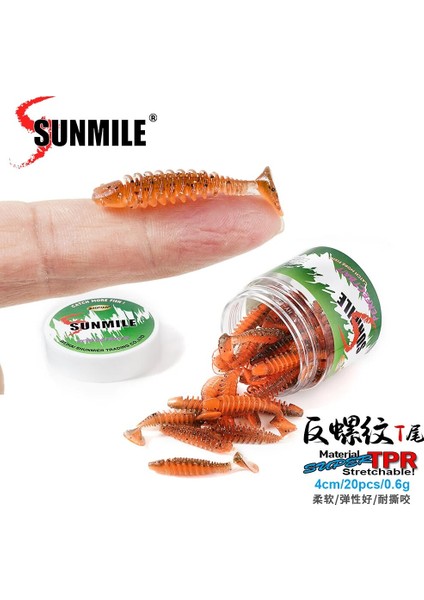 Sunmıle Balıkçılık Yumuşak Yem Solucan Yapay Yemler 4cm/0.6g 20 Adet Kaya Balıkçılığı Wobblers Leurre Souple Yem Levrek Alabalık B Yemleri (Yurt Dışından) fiyatları
