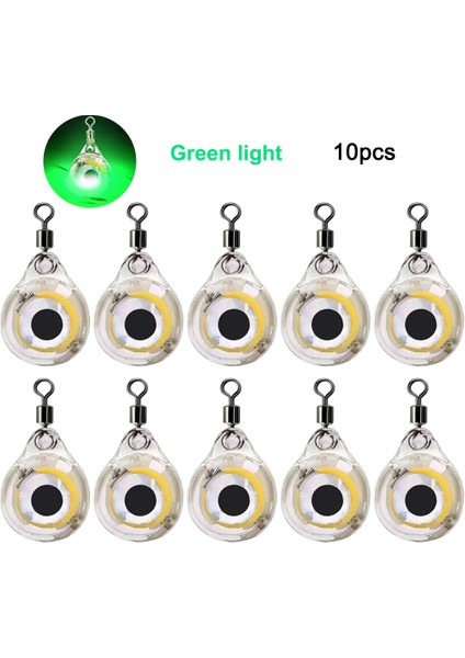 10 Adet Mini Balıkçılık Yemi Işık LED Derin Düşüş Sualtı Göz Şekli Balıkçılık Kalamar Balıkçılık Yemi Balıkları Çekmek Için Aydınlık Yem (Yurt Dışından)
