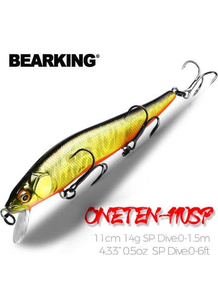 Bearking 11CM 14G Sp Dalış 1.5m Profesyonel Minnow Wobbler Balıkçılık Yemleri Kaliteli Jerkbait Yapay Yem Predator Takımları (Yurt Dışından) fiyatları