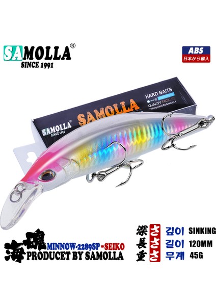 Yeni Batma Minnow Balıkçılık Yemi 45G 120MM B Yemler Seab Pike Isca Yapay Balıkçılık Aksesuarları Deniz Balıkçılığı Sea Leurre (Yurt Dışından)