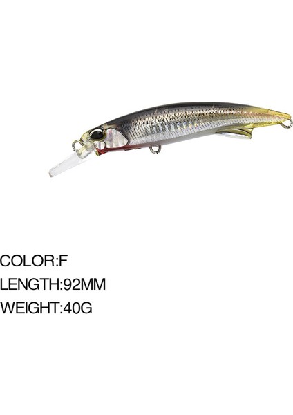 Yeni Varış 92MM/40G Sert Yem Balıkçılık Yemi Minnow B ve Tatlı Su Için Gerçekçi Tasarımla Büyük Balıklar Yakalamak Için (Yurt Dışından)
