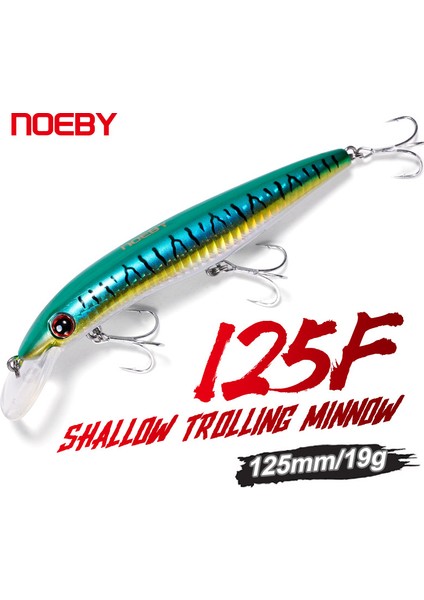 Noeby Minnow Balıkçılık Yemi 125MM 19G Sığ Yüzen Trolling Minnow Yeni Yapay Sert Yem Şili Seab Kıyı Balıkçılık Yemleri (Yurt Dışından) fiyatları