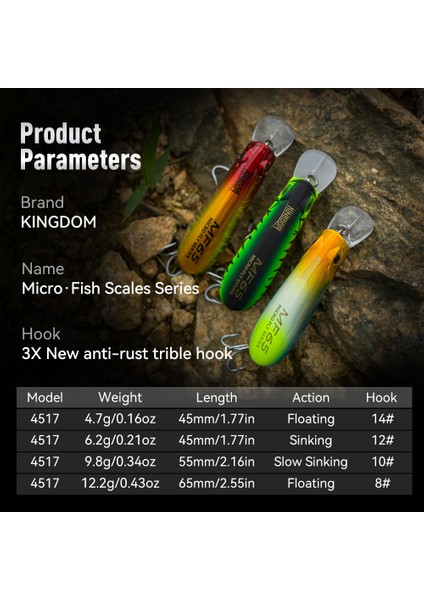 Kingdom Fishing Lure Batabilen Yüzen Minnow 45MM 55MM 65MM Wobblers Yapay Sert Yemler Uzun Atışlı Balıkçılık Takımı Yemleri (Yurt Dışından) modelleri