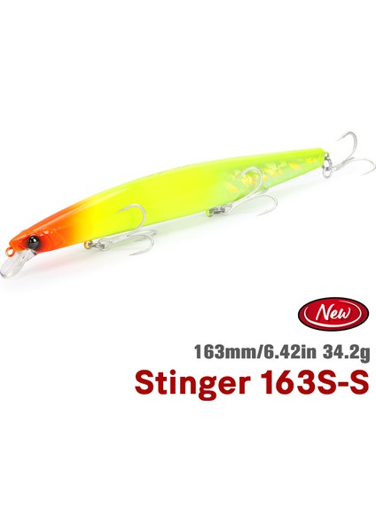 Tsurınoya Stınger 163S Ultra Uzun Döküm Batıran Tuzlu Su Minnow 163MM 34.2g Deniz Balıkçılığı Yemi Yapay Büyük Sert Yemler (Yurt Dışından)