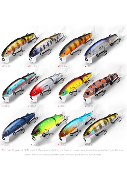 Bearking 11.3cm 13.7g Sıcak Balıkçılık Yemi Minnow Kaliteli Profesyonel Yem Yüzme Yemi Eklemli Yem Siyah Veya Beyaz Kanca ile Donatılmıştır (Yurt Dışından) fırsatları