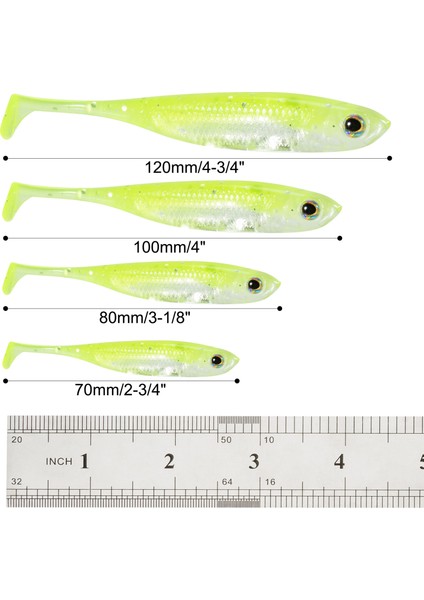 Dr.fish 5/6 Adet Balıkçılık Yumuşak Plastik Yemler Silikon Yem Kürek Kuyruklu Shad Solucan Yüzme Yemleri Tatlı Su B Alabalık 70MM 80MM 100MM (Yurt Dışından)