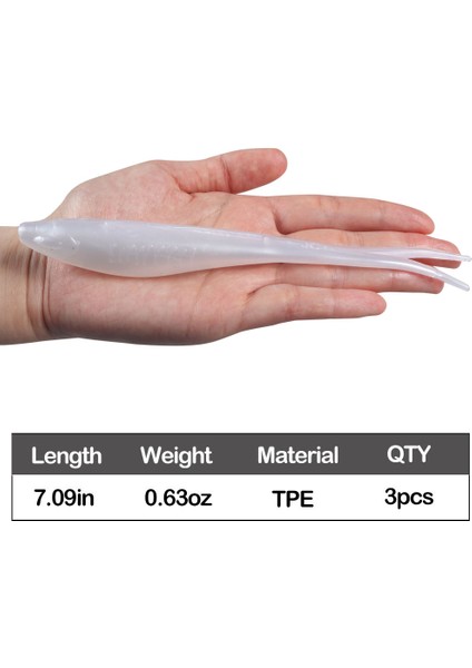 Johncoo 3 Adet Yüzen Drop Shotting Yumuşak Yem Balıkçılık Yemi 180MM V Şeklinde Bölünmüş Kuyruk Yüzme Yemi Solucan Su Üstü 18G (Yurt Dışından) fırsatları