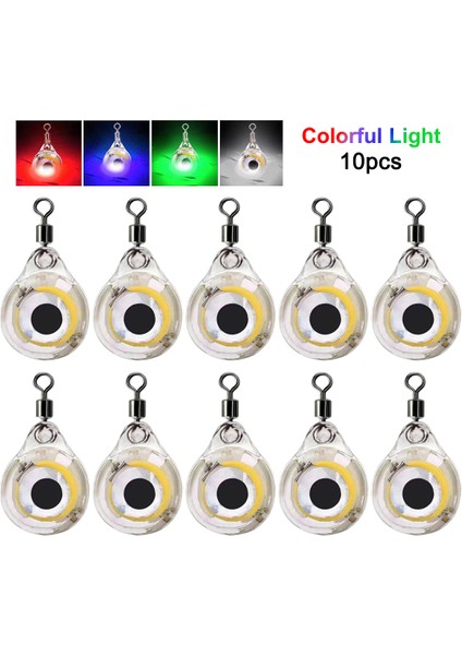 10 Adet Mini Balıkçılık Yemi Işık LED Derin Düşüş Sualtı Göz Şekli Balıkçılık Kalamar Balıkçılık Yemi Balıkları Çekmek Için Aydınlık Yem (Yurt Dışından)