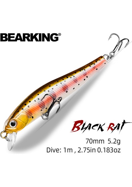 Bearkıng Sıcak Model 70MM 5.2g Profesyonel Kalite Magent Ağırlık Balıkçılık Yemleri Minnow Krank Yapay Yem Takımı (Yurt Dışından) fiyatları