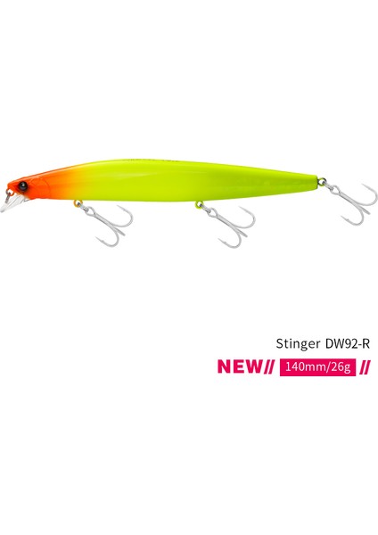 Tsurınoya Stinger 140S Balıkçılık Yemi Batıran Minnow DW92 140MM 26G Tuzlu Su Seab Ultra Uzun Döküm Büyük Sert Yemler Jerkbait (Yurt Dışından)