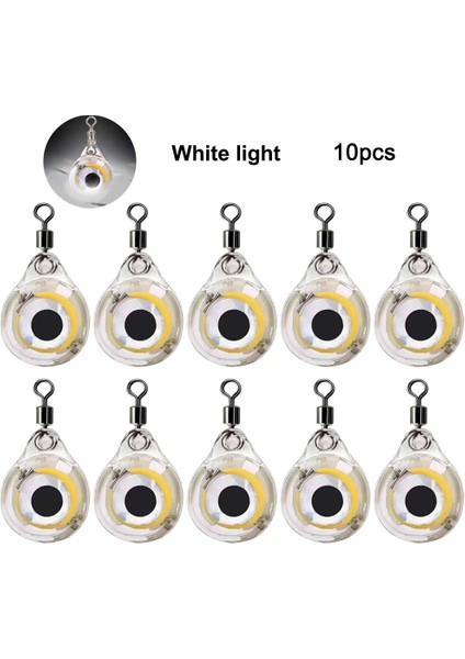 10 Adet Mini Balıkçılık Yemi Işık LED Derin Düşüş Sualtı Göz Şekli Balıkçılık Kalamar Balıkçılık Yemi Balıkları Çekmek Için Aydınlık Yem (Yurt Dışından)