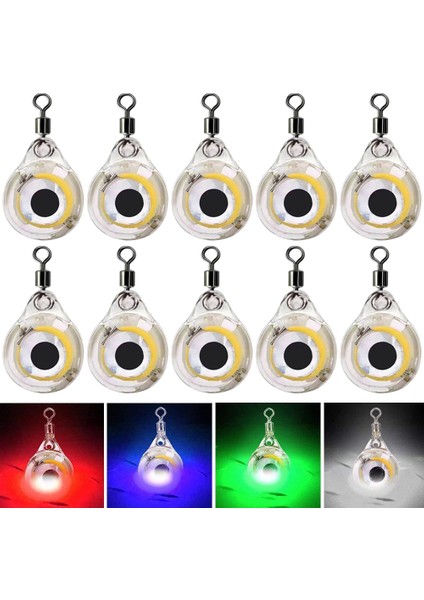 10 Adet Mini Balıkçılık Yemi Işık LED Derin Düşüş Sualtı Göz Şekli Balıkçılık Kalamar Balıkçılık Yemi Balıkları Çekmek Için Aydınlık Yem (Yurt Dışından)