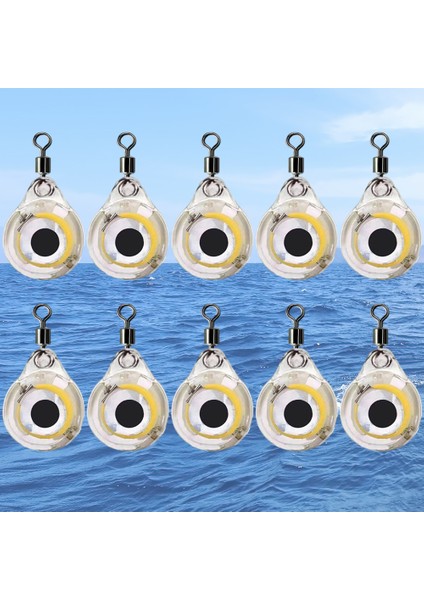 10 Adet Mini Balıkçılık Yemi Işık LED Derin Düşüş Sualtı Göz Şekli Balıkçılık Kalamar Balıkçılık Yemi Balıkları Çekmek Için Aydınlık Yem (Yurt Dışından)
