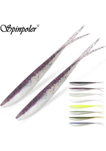 Spinpoler 2" 3" 4" Yumuşak Balıkçılık Yemleri Jerk Minnow Shad Drop Shot Yumuşak Yem Swimbait B Alabalık Turna Balığı Walleye Pesca Için Bölünmüş Kuyruk (Yurt Dışından)