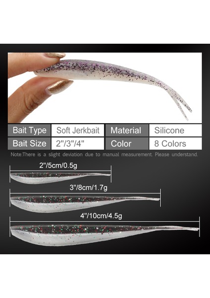 Spinpoler 2" 3" 4" Yumuşak Balıkçılık Yemleri Jerk Minnow Shad Drop Shot Yumuşak Yem Swimbait B Alabalık Turna Balığı Walleye Pesca Için Bölünmüş Kuyruk (Yurt Dışından)