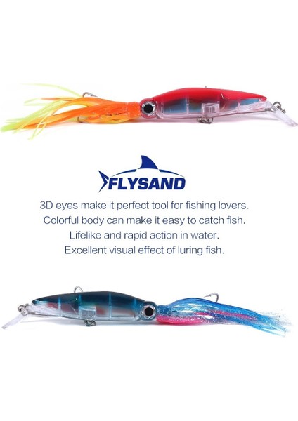 Flysand Büyük Gerçekçi Ahtapot Olta Yemi 2 Üçlü Kancalı Aydınlık Kalamar Jigleri Yapay Simülasyon Kalamar Sert Olta Yemi (Yurt Dışından) fırsatları