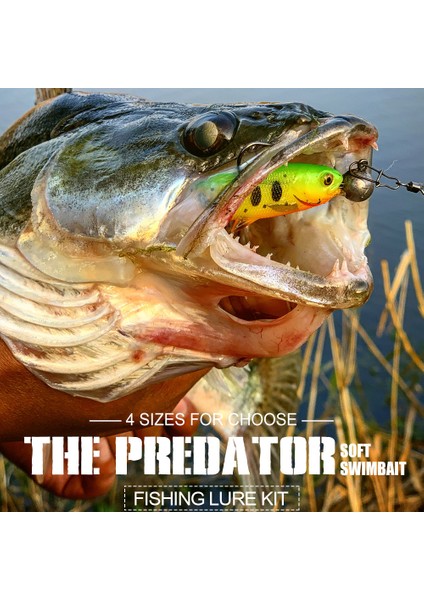 Spinpoler The Predator Yumuşak Yem Olta Yemi 6,5 cm 8,5 cm 10,5 cm 12 cm Köprü Kürek Kuyruk Açık Ağız Jig Kafası Wobbler Takımına Uygun (Yurt Dışından)