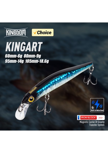 Kingdom Sinking Minnow Yem 60 80 95 105MM Titreşimli Sinking Jerkbati Swimbait Mıknatıs Transfer Uzun Atış Sert Balıkçılık Yemi (Yurt Dışından) fiyatları
