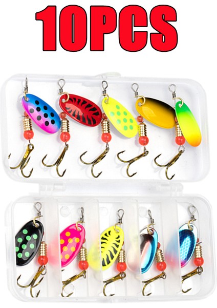 16 Adet/10 Adet Waterdrop Metal Kaşık Döndürücü Balıkçılık Yemi Seti Kancalı Yapay Yem Seti Tatlı Su ve Tuzlu Su Için Krank Yemler (Yurt Dışından)