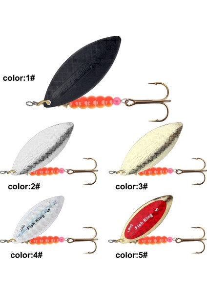 Fısh Kıng Spinner Yem Yemi 4.5g/7.0g/12.5g/17.4g/27.1g Kaşık Yemler Pike Metal Balıkçılık Yemi B Kancalı Sert Yem (Yurt Dışından) fırsatları