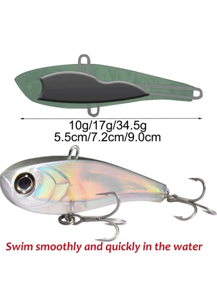 Vıbratıon Yüksek Pitch Vıb 10G 17G 34.5g Batıcı Kalem Yem Uzun Atış Balıkçılık B Pesca Swimbait Kanca Metal Jig Silikon Yem (Yurt Dışından)