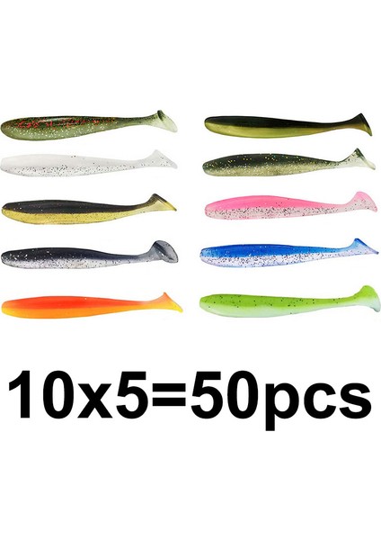 50 Adet Yumuşak Yem Silikon Yem Shad Wobbler Balıkçılık Yemi Deniz Solucanı Yem Yemi Streamer Silikon Yem Spinnerbait Balıkçılık Aksesuarları (Yurt Dışından)