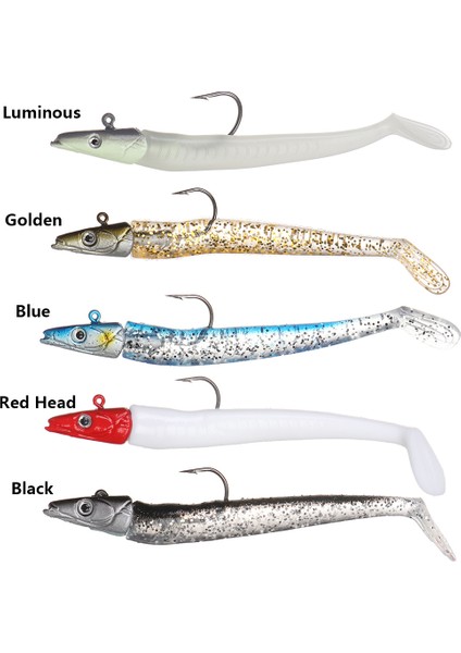 10/5 Adet Yumuşak Silikon Aydınlık Çılgın Balık Kum Yılan Balığı Wobbler Yem Balıkçılık Yemi Kancalı Yem Seti Açık Hava Balıkçılık Aksesuarları Için (Yurt Dışından)