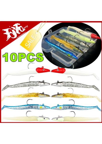 10/5 Adet Yumuşak Silikon Aydınlık Çılgın Balık Kum Yılan Balığı Wobbler Yem Balıkçılık Yemi Kancalı Yem Seti Açık Hava Balıkçılık Aksesuarları Için (Yurt Dışından) fiyatları