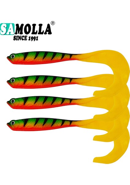 Adet/grup Yumuşak Solucan Yemleri Uzun Kuyruk B Yemleri Gerçekçi Balıkçılık Yemi 4 Adet Jigging Wobblers Balıkçılık Yemi 12,5 cm 55 G Shad T-Kuyruk (Yurt Dışından)
