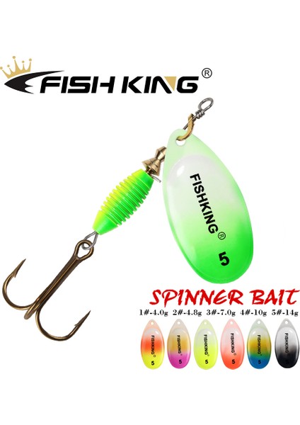 Fısh Kıng Yeni Metal Balıkçılık Yemi 4g 4.8g 7g 10G 14G Döner Yem Yüksek Kaliteli Sert Yemler Üçlü Kanca Balıkçılık Takımı Turna Balığı Için (Yurt Dışından) modelleri