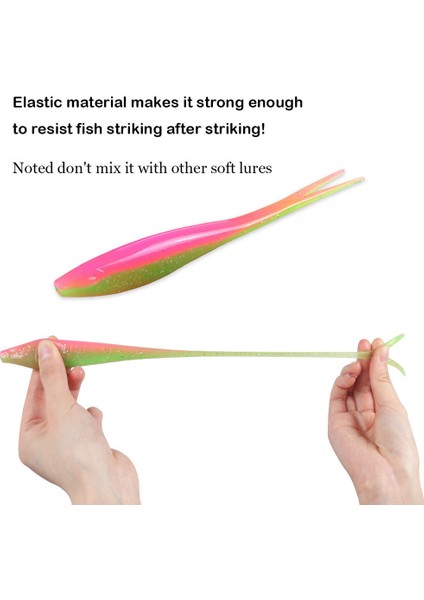 Johncoo 3 Adet Yüzen Drop Shotting Yumuşak Yem Balıkçılık Yemi 180MM V Şeklinde Bölünmüş Kuyruk Yüzme Yemi Solucan Su Üstü 18G (Yurt Dışından) modelleri