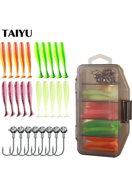 Taıyu Yumuşak Balıkçılık Yemleri Seti 24 Parça Silikon Yem 8 Parça Metal Jig Baş Kancası Kutulu Yapay Yem Balıkçılık Takımı Aksesuarları (Yurt Dışından) fiyatları