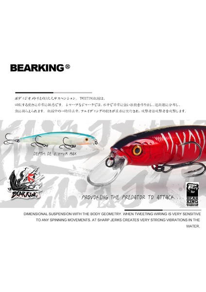 Bearking 128MM 23G Yeni Sıcak Model Profesyonel Kalite Balıkçılık Yemleri Sert Yem Dalış 1.5m Kaliteli Wobblers Minnow (Yurt Dışından) fırsatları
