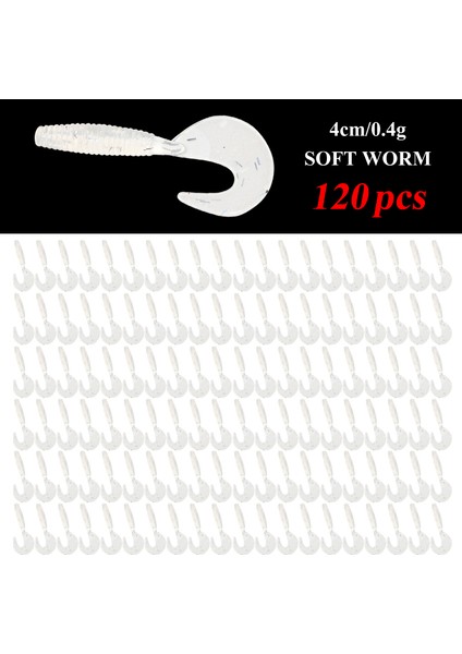 120 Adet Yeni Yumuşak Yem 4cm0.4g Balıkçılık Yemleri Plastik Silikon Solucan Moggot Grub Yemi Tuzlu Su Wobblers Sazan Yemi Pike Aracı (Yurt Dışından)