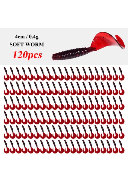 120 Adet Yeni Yumuşak Yem 4cm0.4g Balıkçılık Yemleri Plastik Silikon Solucan Moggot Grub Yemi Tuzlu Su Wobblers Sazan Yemi Pike Aracı (Yurt Dışından) fırsatları