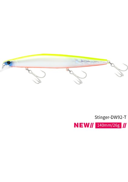 Tsurınoya Stinger 140S Balıkçılık Yemi Batıran Minnow DW92 140MM 26G Tuzlu Su Seab Ultra Uzun Döküm Büyük Sert Yemler Jerkbait (Yurt Dışından)