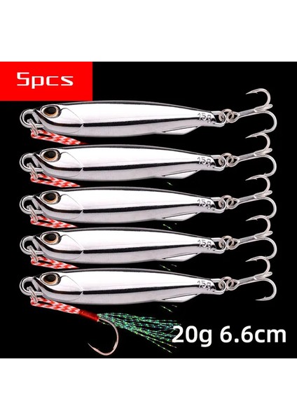 5 Adet 10G 15G 20G 25G 30G Kaplama Gümüş Metal Jig Yemi Deniz Balıkçılığı Yemi Balıkçılık Yemi Tuzlu Su B Takımı (Yurt Dışından)