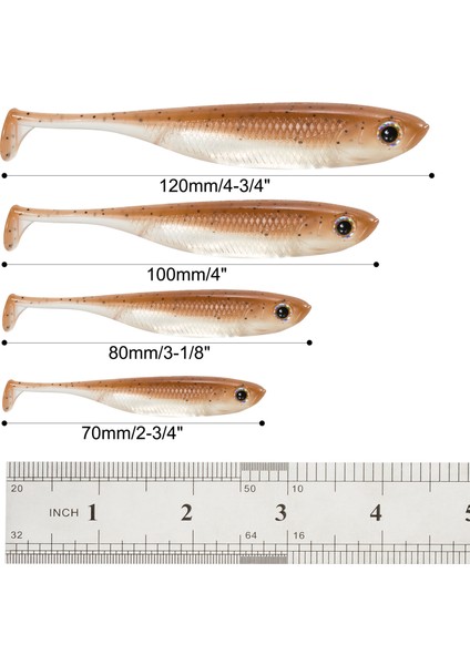 Dr.fish 5/6 Adet Balıkçılık Yumuşak Plastik Yemler Silikon Yem Kürek Kuyruklu Shad Solucan Yüzme Yemleri Tatlı Su B Alabalık 70MM 80MM 100MM (Yurt Dışından)