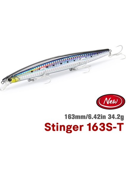 Tsurınoya Stınger 163S Ultra Uzun Döküm Batıran Tuzlu Su Minnow 163MM 34.2g Deniz Balıkçılığı Yemi Yapay Büyük Sert Yemler (Yurt Dışından)