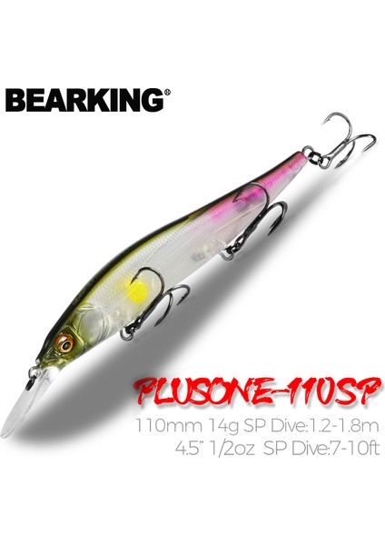 Bearking Profesyonel Wobbler 110MM 14G Dalış 1.8m Sp Balıkçılık Yemleri Yapay Yem Predator Takımı Turna ve B Için Jerkbaitler (Yurt Dışından) fiyatları