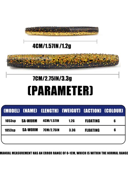 Samolla Yüzen Solucanlar B Balıkçılık Yemi Yumuşak Plastik Yapay Yem Ned Wacky Rig Tpe Yüzen Ağırlıksız Leurre Souple Wobble (Yurt Dışından) fırsatları